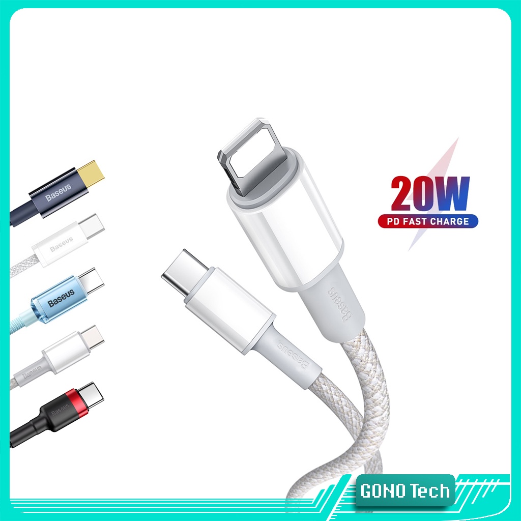 Cáp sạc PD 20W Type C Baseus dây dù | Density / Minimalist / Dynamic / Crystal Shine