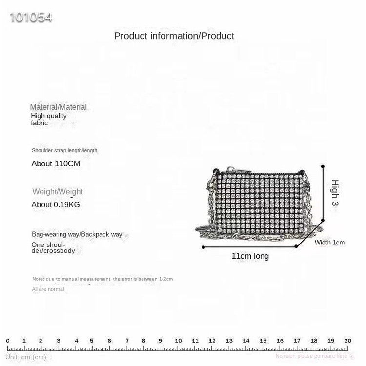 Túi Đeo Chéo Đính Kim Cương Giả Phong Cách Thời Trang Mới Cho Nữ