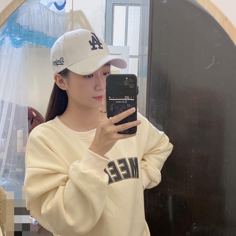 Mũ lưỡi trai LA Dodgers màu trắng logo thêu chỉ đen cá tính dành cho cả nam và nữ full hộp để làm quà tặng