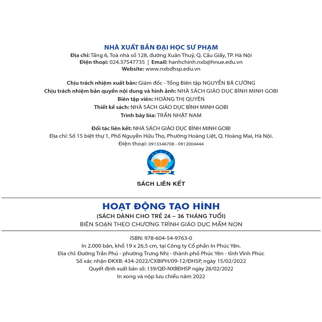 Sách Hoạt động tạo hình - sách mầm non cho trẻ 24 - 36 tháng tuổi