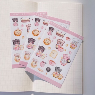 S16 Lesouff sticker chú lùn làm bánh cookie, bánh mì