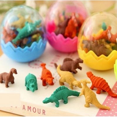 Set 6 Cục Gôm Tẩy Hình Khủng Long Mini - Đồ Chơi Trứng Khủng Long