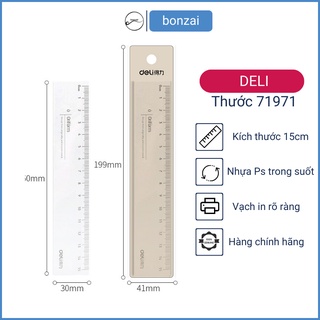 Thước kẻ Deli trong suốt 15cm - mã 71971