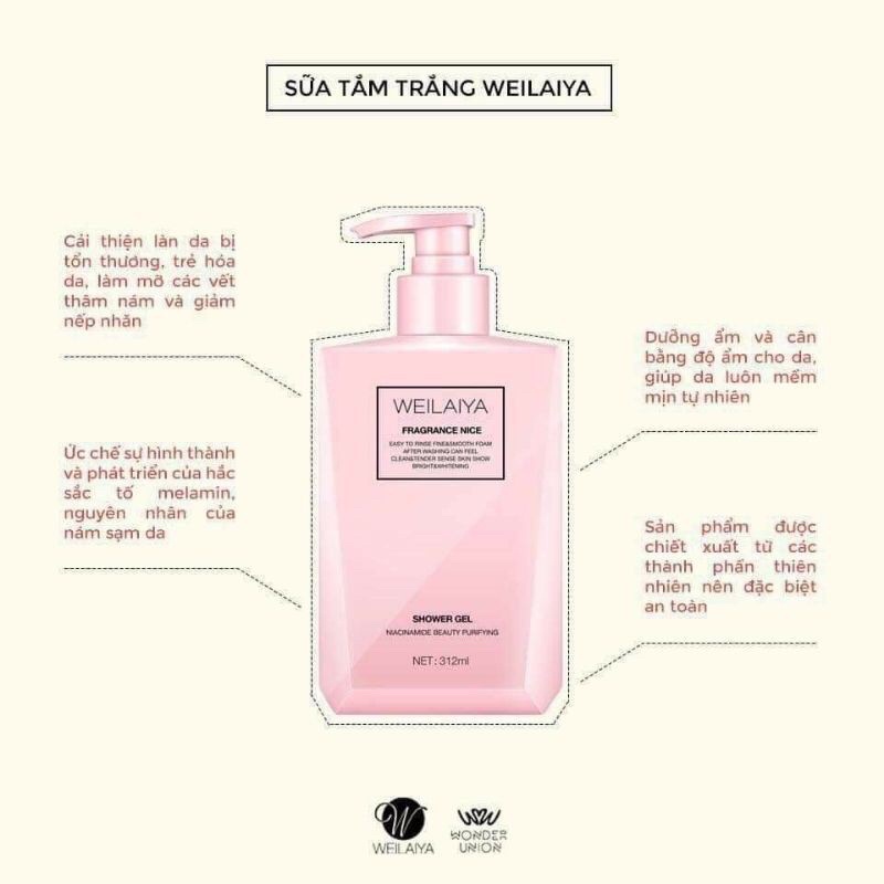 Sữa tắm dưỡng ẩm hương nước hoa Weilaiya 312ml - PINK NATURAL BEAUTY | BigBuy360 - bigbuy360.vn