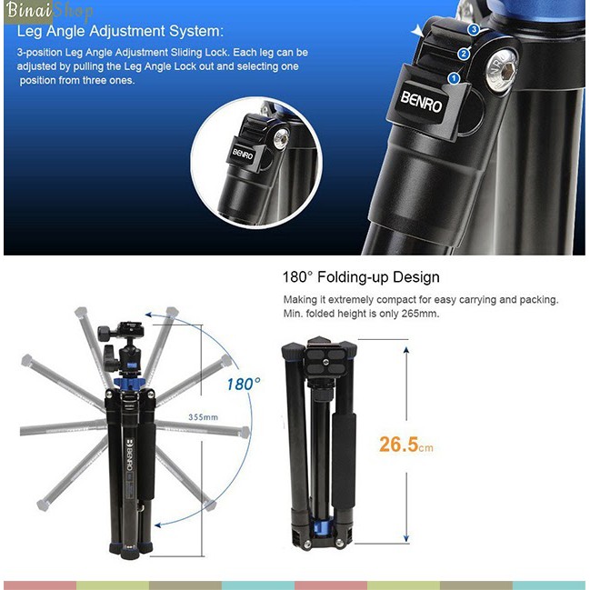 Chân đế tripod cho máy ảnh chất lượng cao Benro IS05