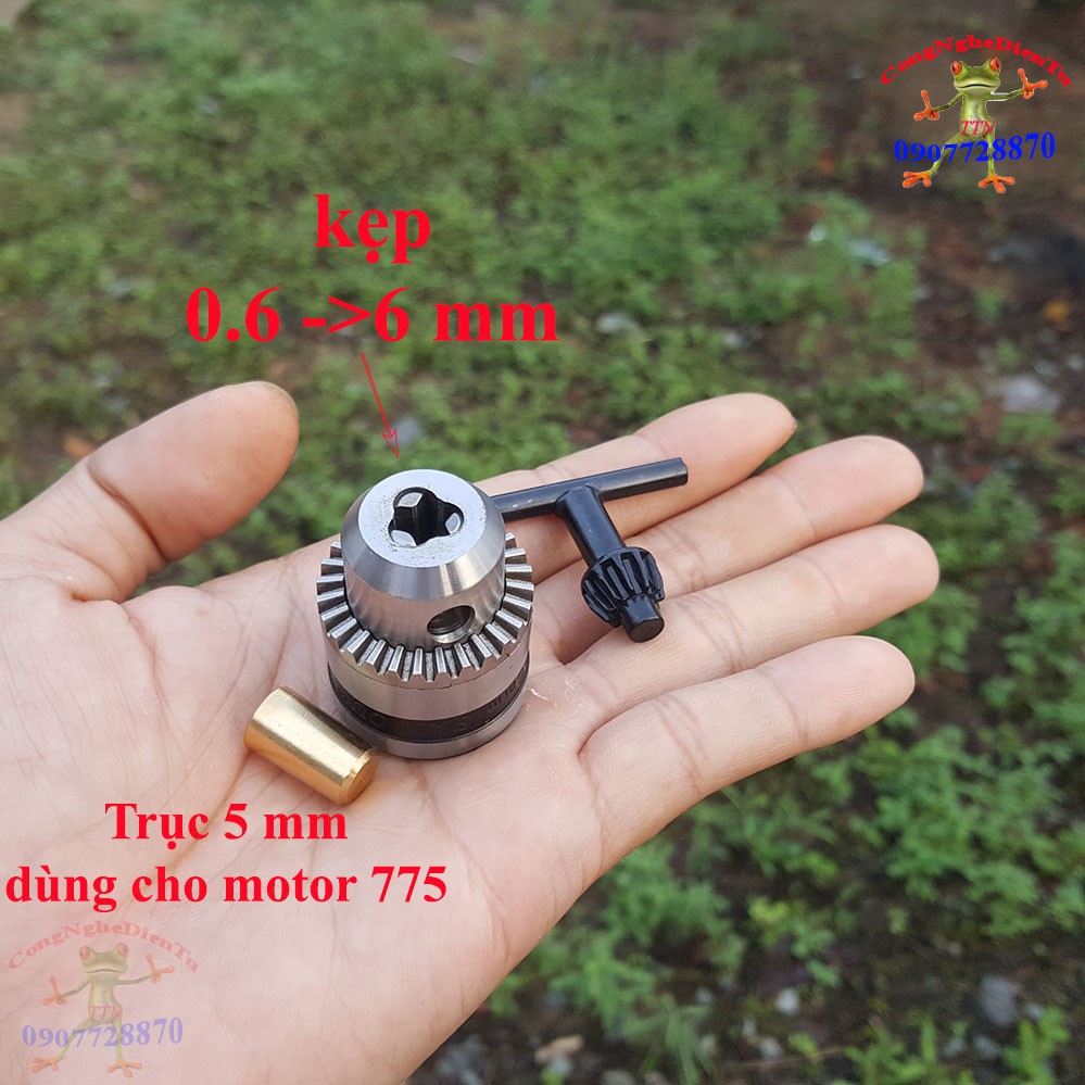 Đầu măng ranh kẹp mũi khoan 0,6-6mm + nối đồng cho motor 775