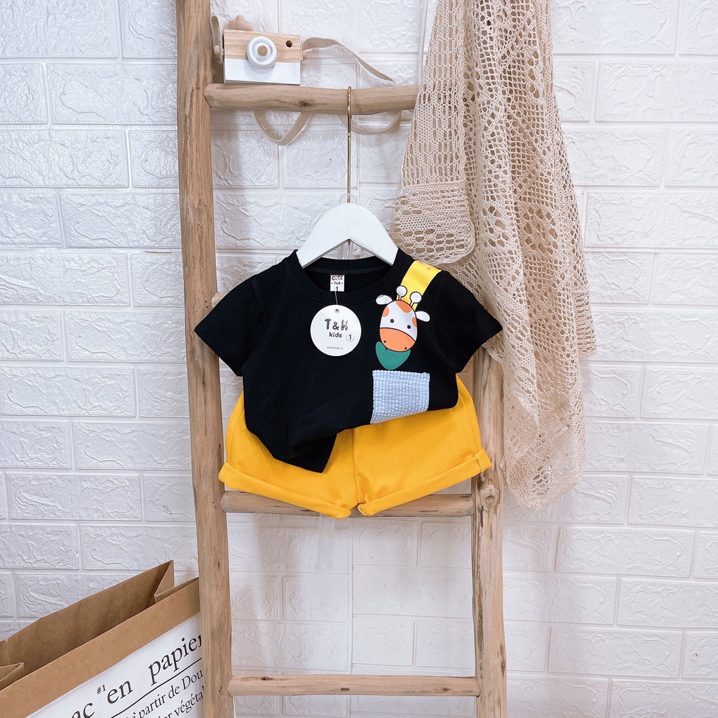 Bộ bé trai cotton hươu cao cổ XHN894