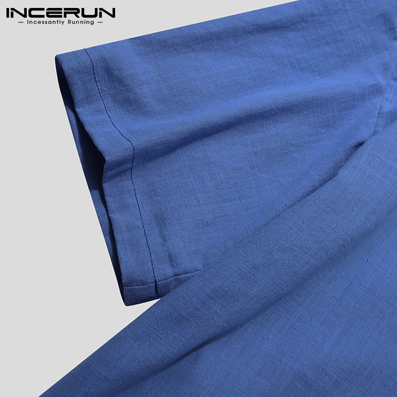 Áo sơ mi INCERUN kiểu Trung Quốc in hoa cho nam cổ điển tay lửng | BigBuy360 - bigbuy360.vn