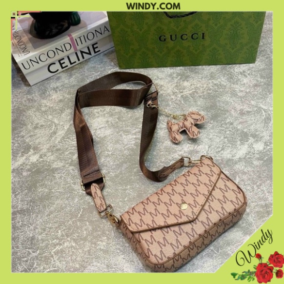 Túi Xách Nữ Đeo Chéo Chữ M Tặng kèm chó dễ thương WINDY.COM