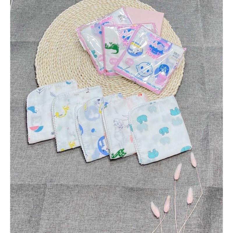 Set 10 khăn xô sữa 2 lớp xuất Nhật loại hoa văn đẹp