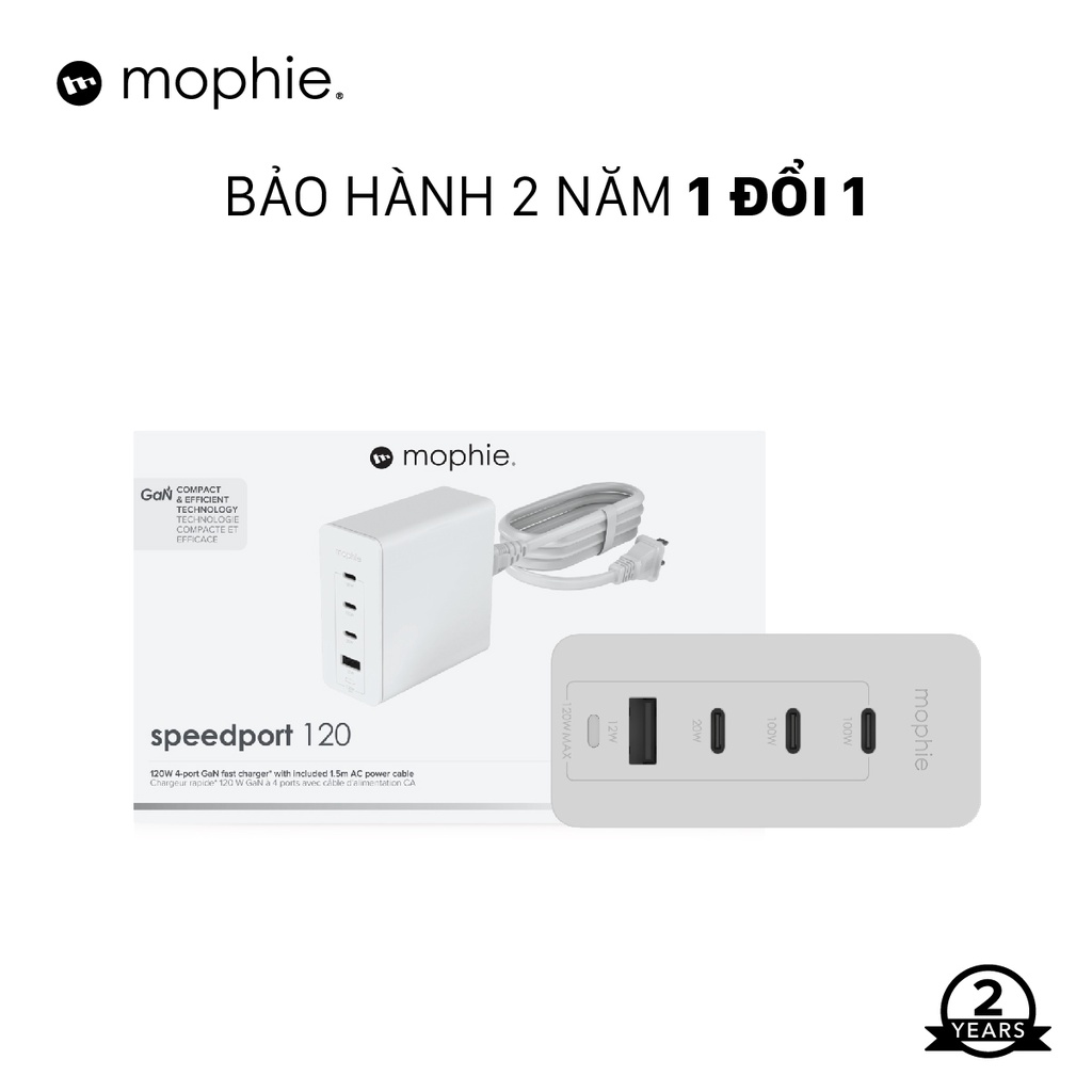 Hub sạc nhanh Mophie Power Delivery 120W GaN