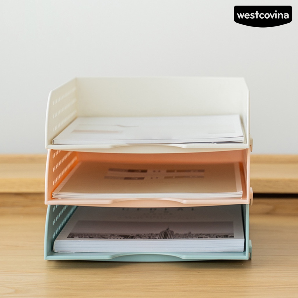 Mới Khay Nhựa Đựng Tài Liệu Khổ A4 Gọn Nhẹ Có Thể Xếp Chồng Tiện Dụng
