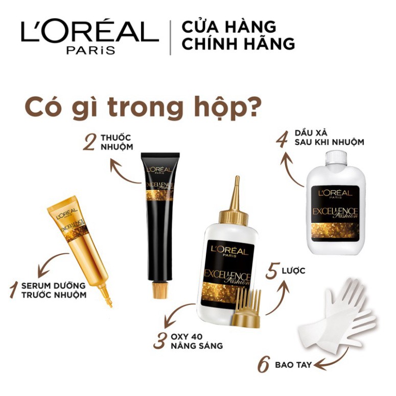 Kem nhuộm dưỡng tóc thời trang L'Oreal Paris Excellence Fashion 172ml