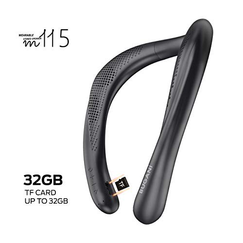 Loa đeo cổ BUGANI, Loa Bluetooth, Loa đeo không dây, Loa cá nhân di động Chống nước IPX5, Mic tích hợp Bluetooth 5.0