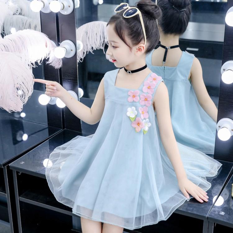 Đầm bé gái không tay thiết kế dễ thương
