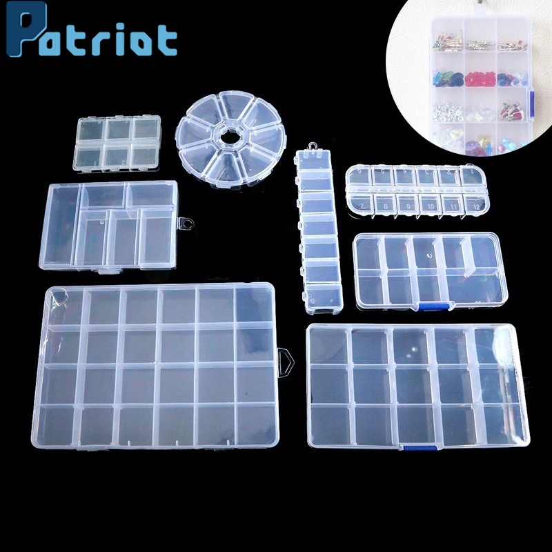Hộp đựng trang sức bằng nhựa trong suốt chia nhiều ngăn DIY