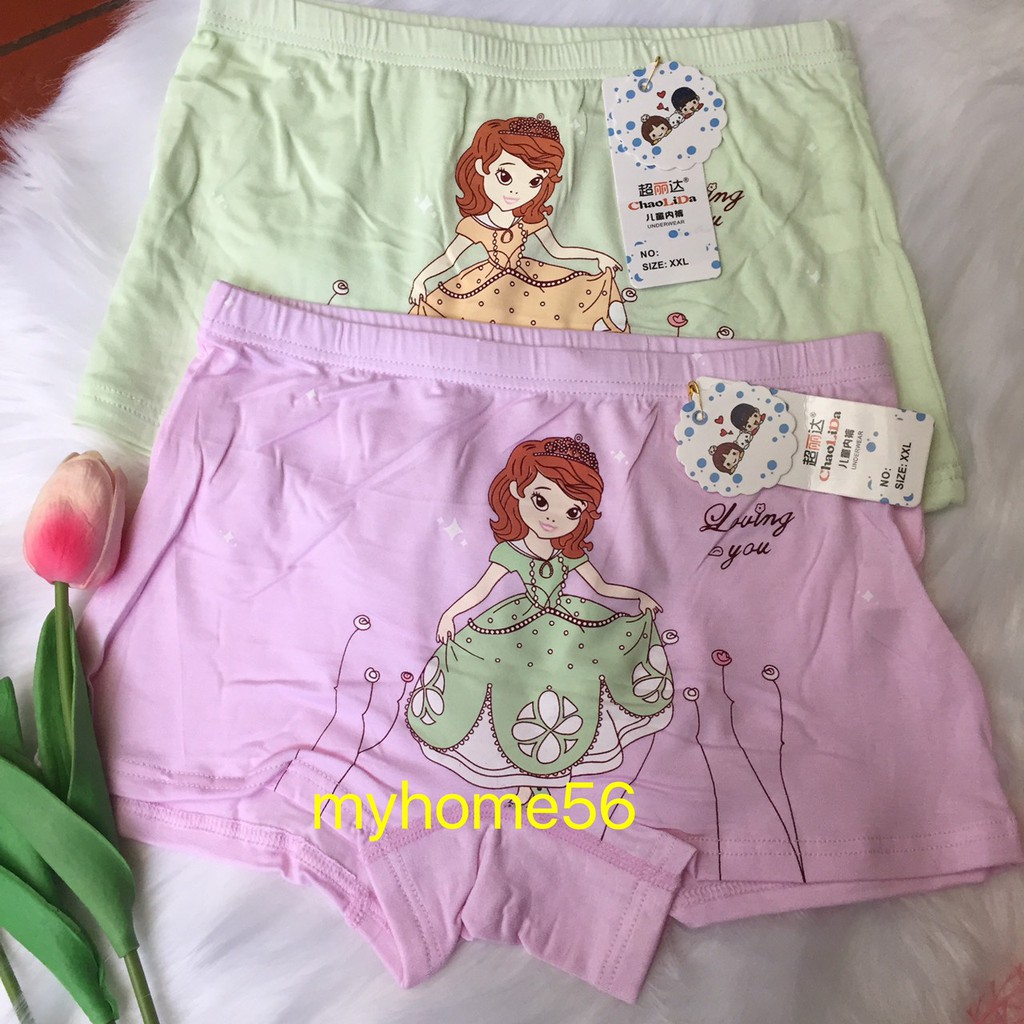 10 quần đùi bé gái 100% cotton hình công chúa 601