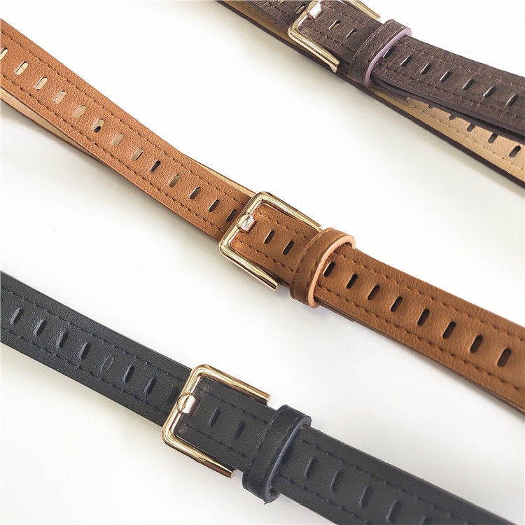 Thắt Lưng Da Pu Phối Lỗ Toàn Diện Phong Cách Cổ Điển Cho Nữ