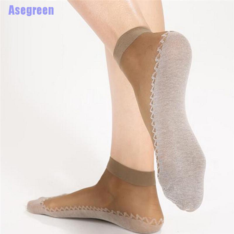 Bộ 5 đôi tất cotton lụa chống trượt thời trang