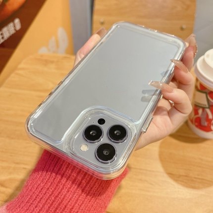 Ốp Điện Thoại Acrylic Cứng Trong Suốt Chống Sốc Có Nút Kim Loại Bảo Vệ Camera Cho for iPhone 14 Pro Max 13 Pro Max 12 11 7Plus 6sPlus 8Plus 11pro max xr xs max