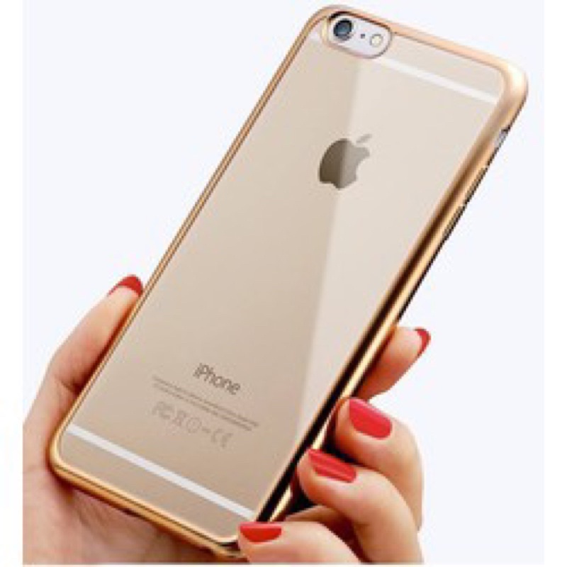 Ốp silicon trong viền vàng iphone 6 plus,6plus,6S Plus (5.5 inch)