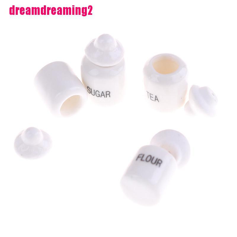 Bộ 4 Hũ Sứ Trắng Có Nắp Mini Trang Trí Nhà Cửa