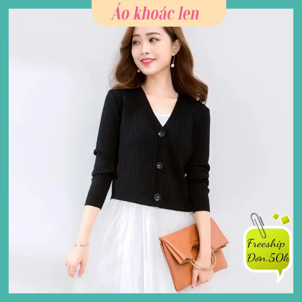 Áo khoác len 💖 FreeShip đơn 50k 💖 Áo len cardigan thu đông ngắn basic 2020