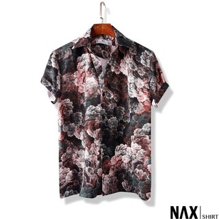 Áo sơ mi nam họa tiết tay ngắn NAXSHI041 vải lụa Ý