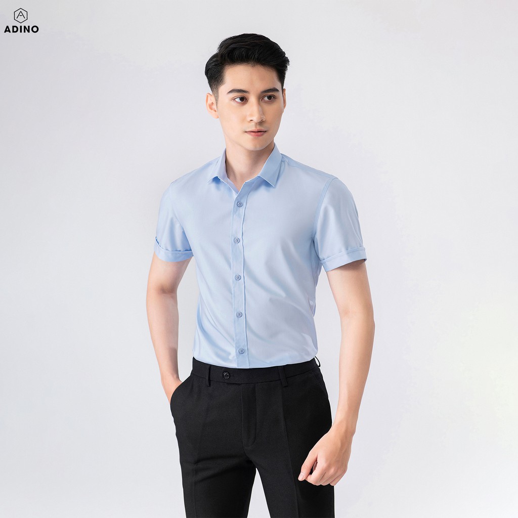 Áo sơ mi nam cộc tay ADINO (4 màu) chất liệu modal mới trẻ trung năng động 2021 | BigBuy360 - bigbuy360.vn
