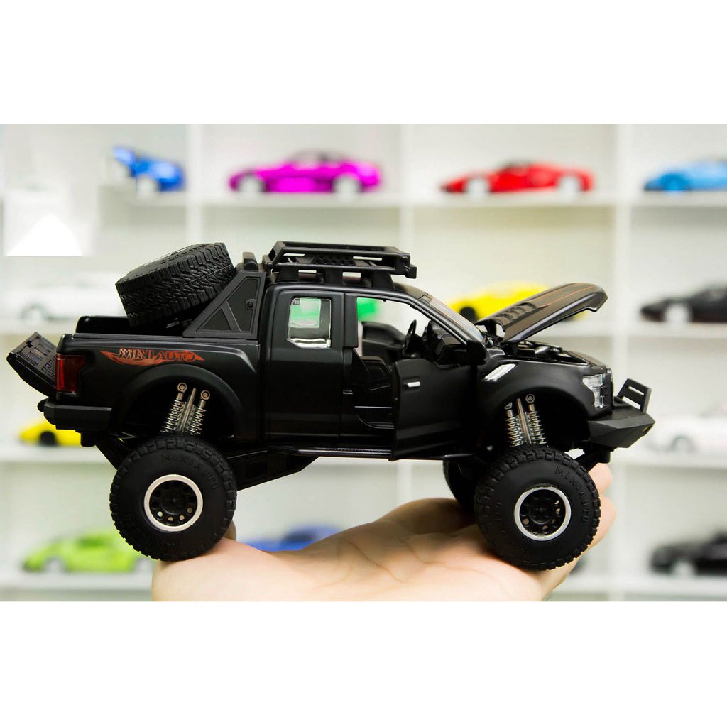 MÔ HÌNH XE Ô TÔ FORD F150 Raptor Offroad đúc Kim Loại - tỷ lệ 1:32 Đen