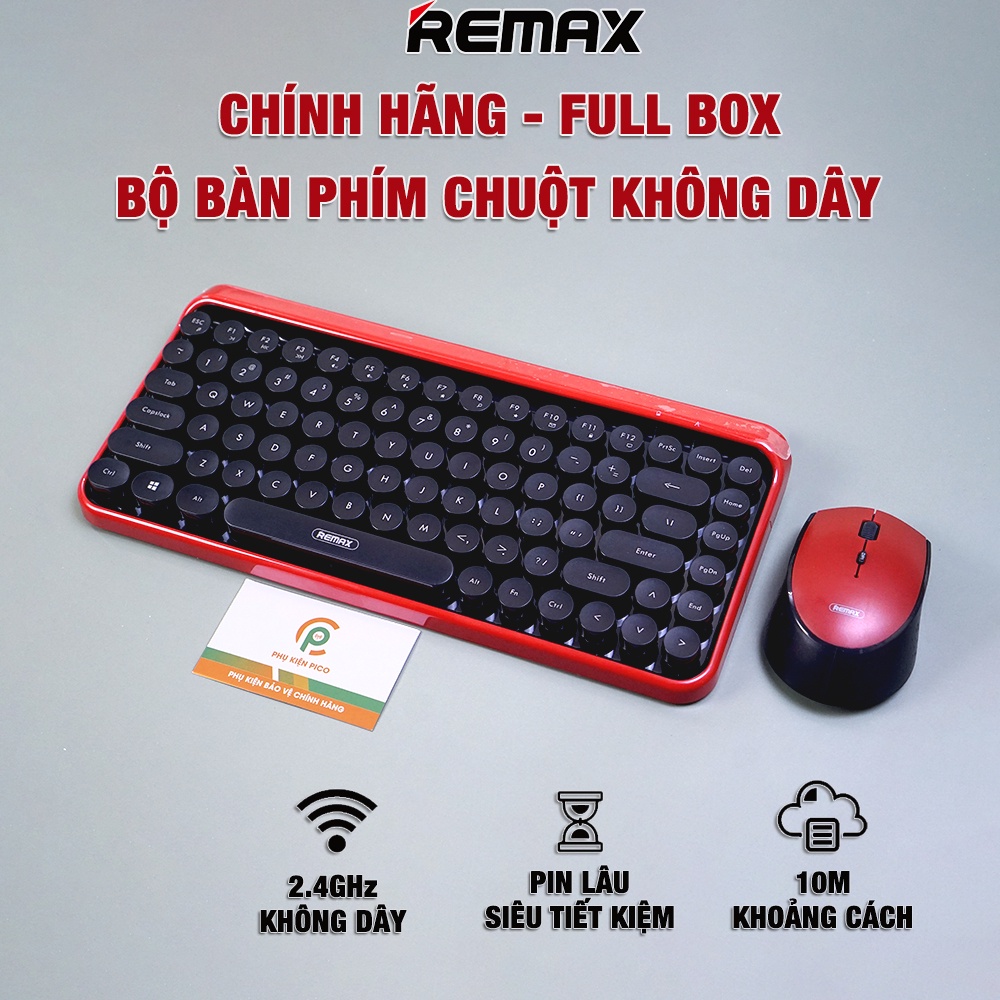 Chuột bàn phím không dây Remax Wireless - Chuột hồng không dây - Lót chuột máy tính cute mèo doremon