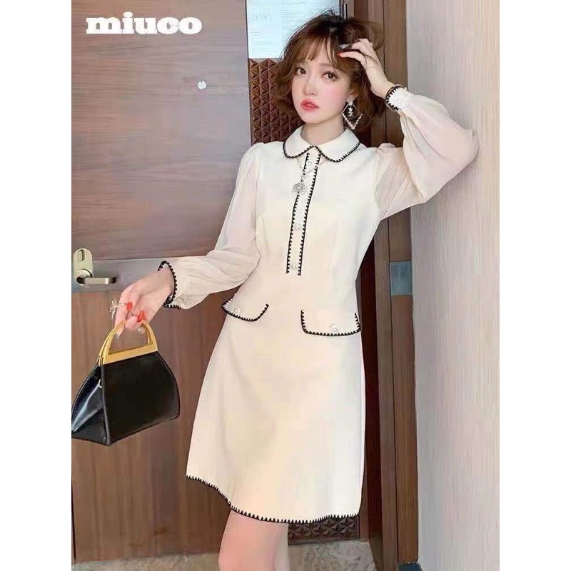 Váy dáng xoè chữ A dài tay thương hiệu thời trang cao cấp Dior CN LV