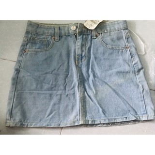 Chân váy jeans chử A