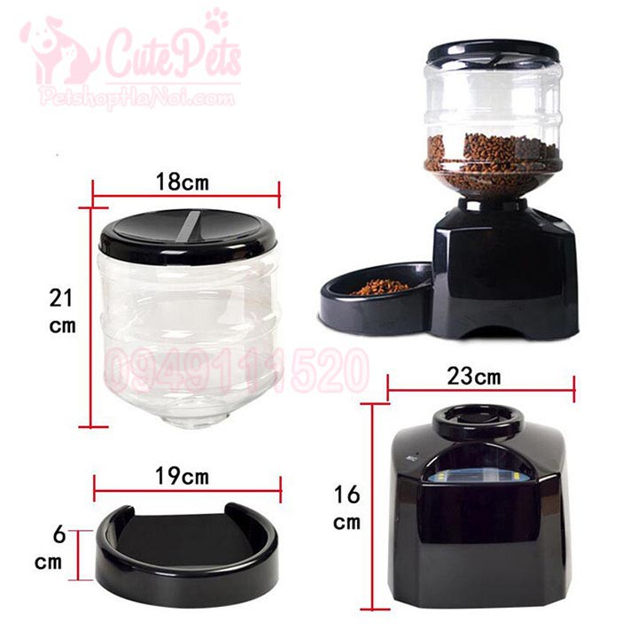 Bát ăn hẹn giờ cho chó mèo ăn tự động 5.5L Có ghi âm gọi ăn - Cutepets Phụ kiện chó mèo Pet shop Hà Nội