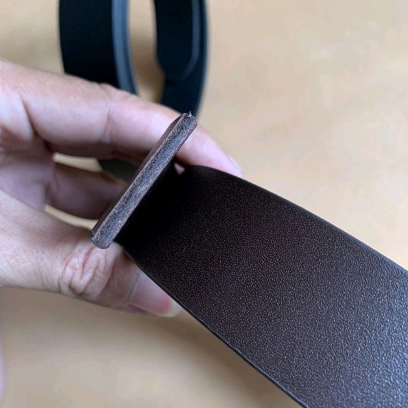 Thắt Lưng Nam Da Bò Nguyên Tắm TMITA01 Bản 3.4cm Đụt Lổ không mặt khóa Bảo Hành 12 tháng hai màu đen nâu