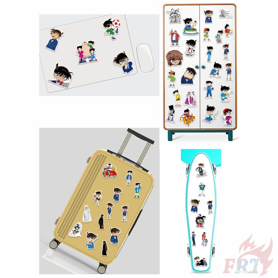 Set 50 miếng dán trang trí chống thấm nước họa tiết thám tử lừng danh Conan mẫu series 02