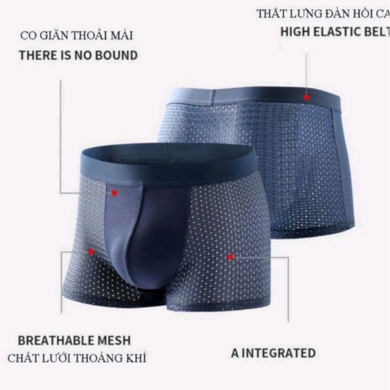 Hộp 4 Chiếc Quần Lót Nam Sịp Nam Thông Hơi Co Giãn 4 Chiều Mặc Thoải mái