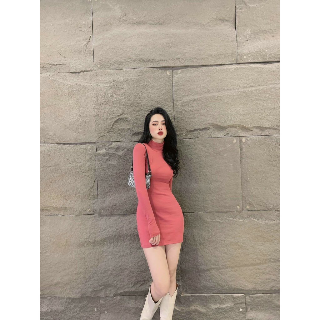 [MẪU MỚI] Đầm Body Tay Dài Cổ Lọ Thun Borip Thích Hợp Mặc Đi Tiệc Đi Làm Đi Chơi Phù Hợp Với Mọi Phong Cách | BigBuy360 - bigbuy360.vn