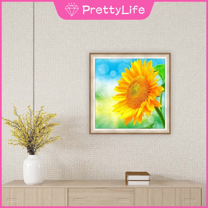 Bộ Tranh Đính Đá 5D Họa Tiết Hoa Hướng Dương Độc Đáo Kích Thước 30x30cm Trang Trí Nhà Cửa