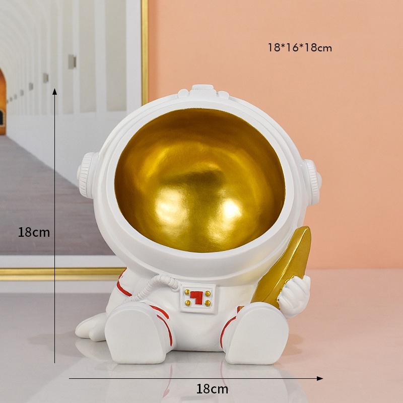 Phi hành gia đỡ đồ, chìa khóa khay vàng dài decor nhà cửa