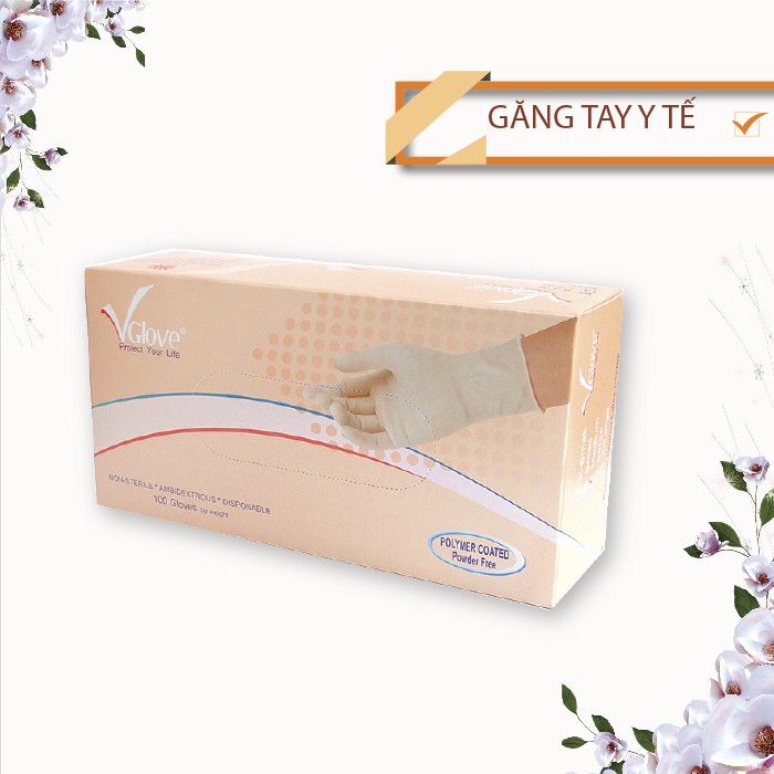 Găng tay y tế không bột Latex VGlove (Polymer) - Khải Hoàn