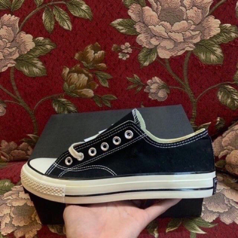 [Fullbox, bill + Tất + Lọ tẩy trắng] Giày thể thao Converse Replica 1:1 Đen Thấp 36-43 -  Mũi bóng, Đế 3 lớp, Lót xanh