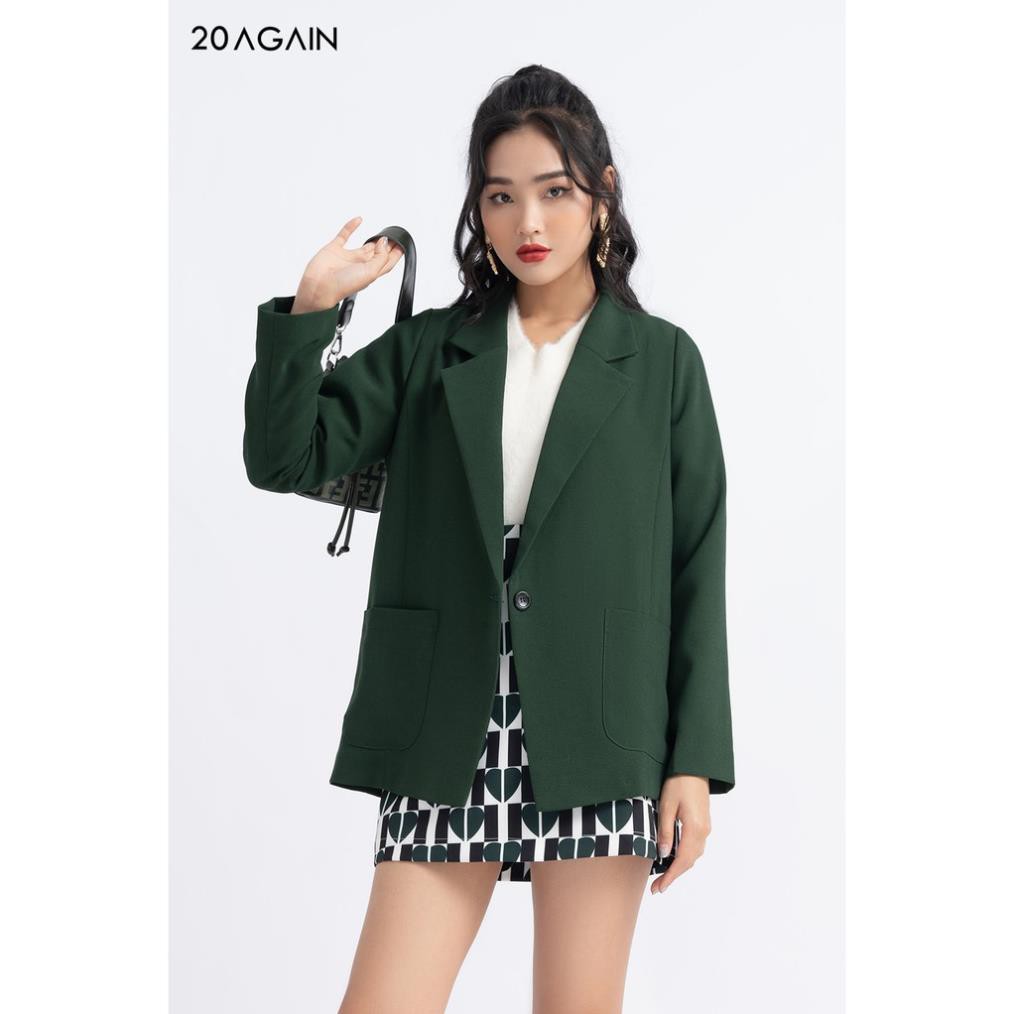 Áo vest blazer nữ dài 2 lớp có túi ốp VDA0961 20AGAIN