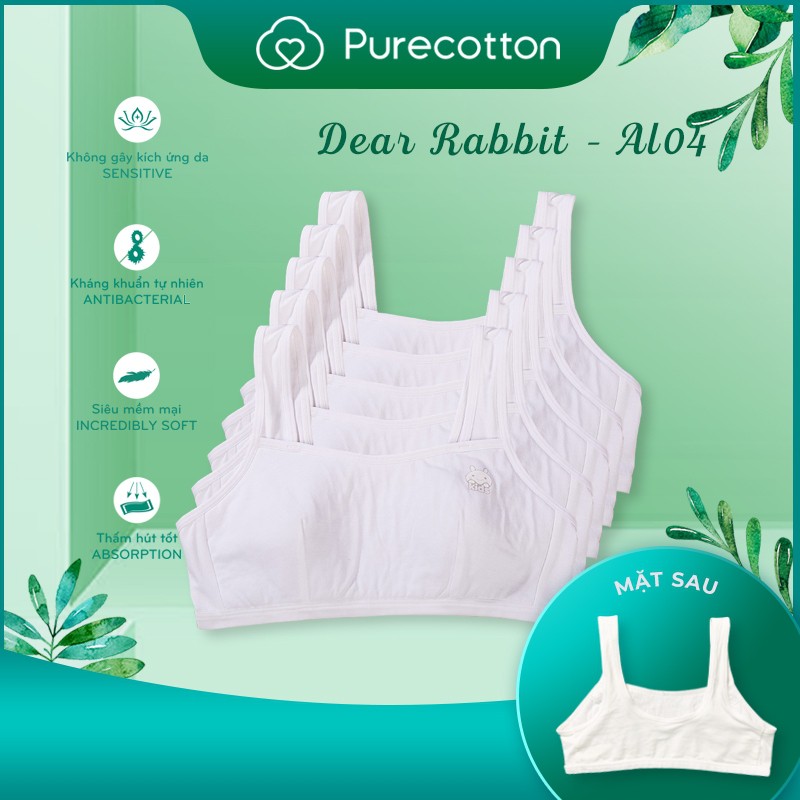 Combo 5 áo lá học sinh Purecotton cho bé gái mới lớn chất liệu cotton cao cấp kiểu dáng chui đầu không đệm PC004