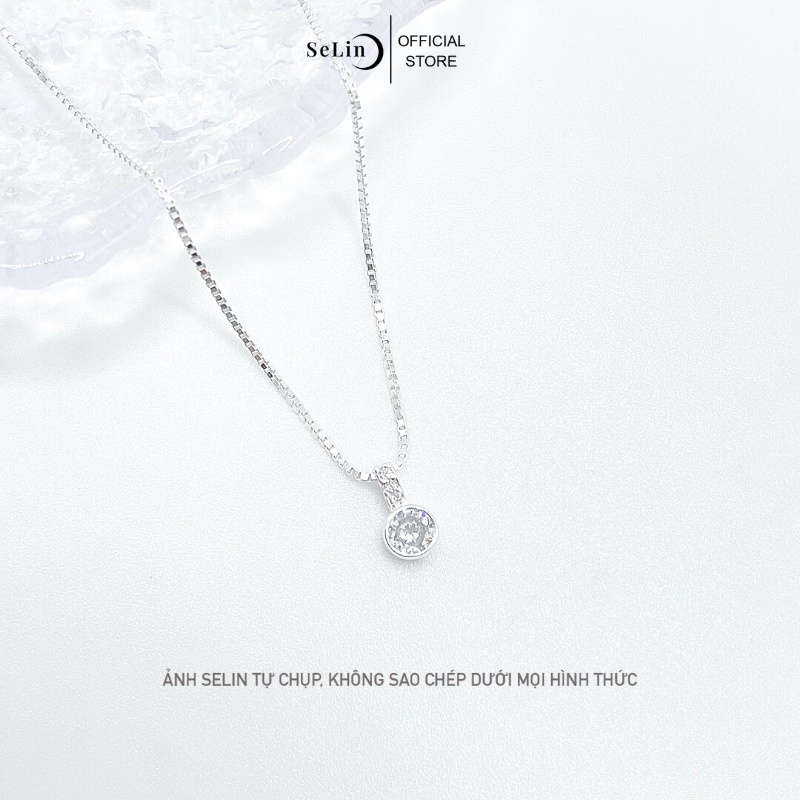 Dây chuyền bạc nữ SELIN JEWELRY vòng cổ bạc S999 đính đá nhỏ 5mm đơn giản dễ phối đồ, trang sức phụ kiện bạc nữ