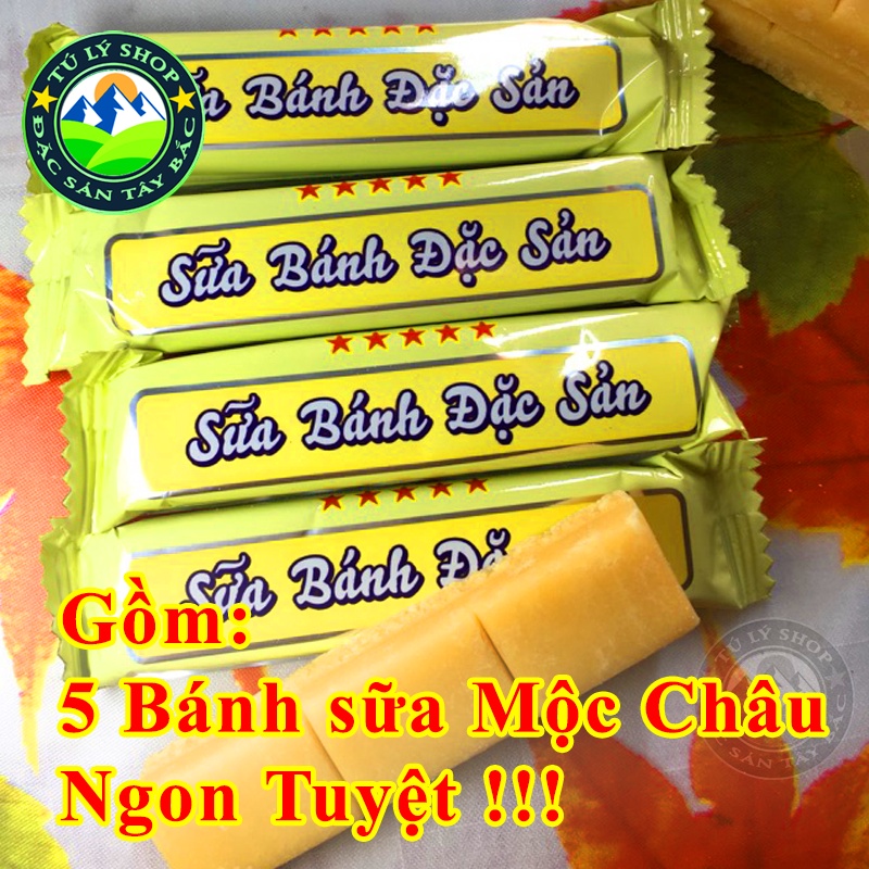 Combo 5 Bánh sữa Mộc Châu (Hàng Chính Hãng - Date Mới Nhất - Vị bánh sữa nguyên bản truyền thống)