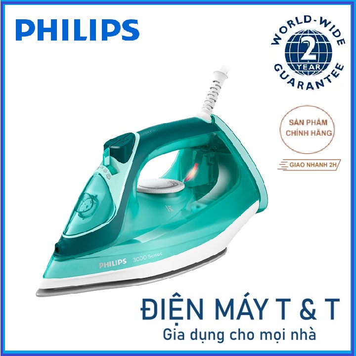 Bàn Ủi Hơi Nước Philips DST3030, 2400w phun liên tục 40g/phút - Hàng Chính Hãng