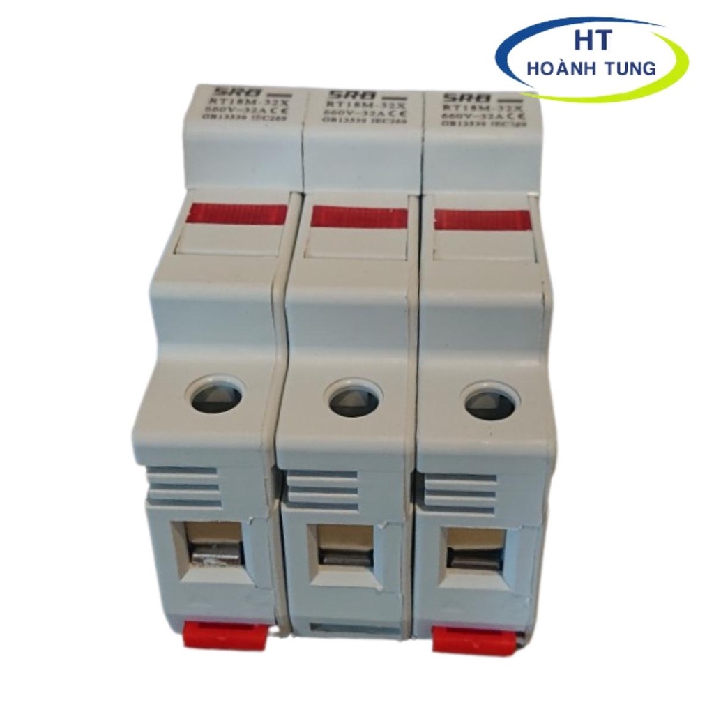 Bộ cầu chì sứ RT18-32X có đèn loại 3 pha bao gồm vỏ chì và ruột chì bảo vệ quá dòng, quá tải