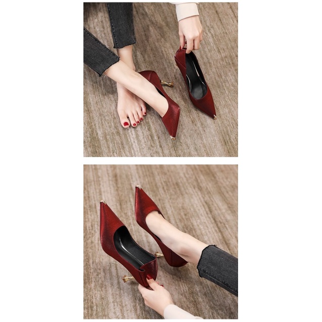 Giày Cao Gót Cô Dâu Kiểu Dáng Quyến Rũ Sang Trọng