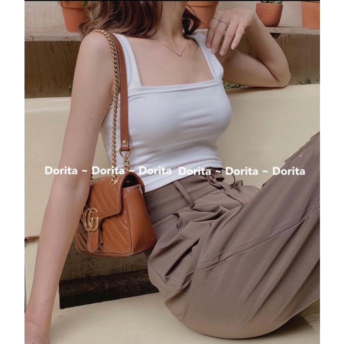 Áo croptop thun trơn 2 dây bản to Ao2daybantocodem6045/P1K12